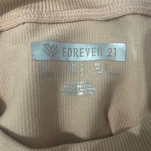 Tan fitted long sleeve top
